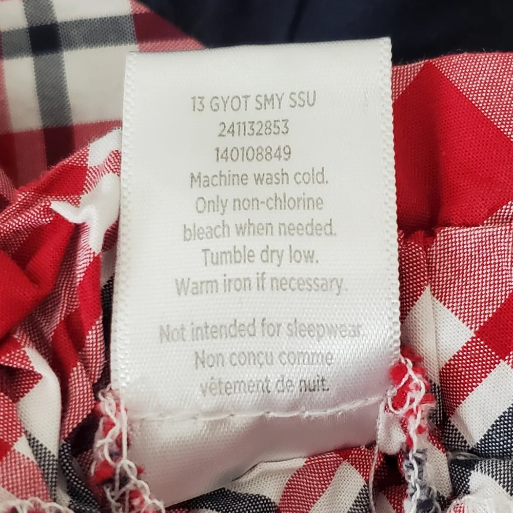 Gymboree Girls Red White Blue Plaid Stars Cotton Fit & Flare Skirt 4 USA